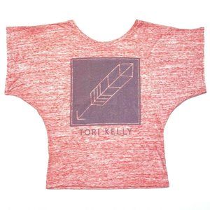 Tori Kelly Women's Arrow Logo Burnout Dolman Tee Bella T-Shirt - Pink - S